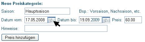 Popupkalender anklicken