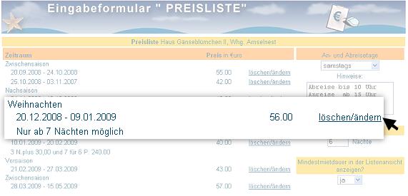 Preisspalte auswählen Preisspalte auswählen